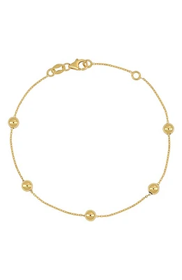 Bony Levy BLG 14K Gold Bead Station Bracelet in 14K Yellow Gold at Nordstrom, Size 7