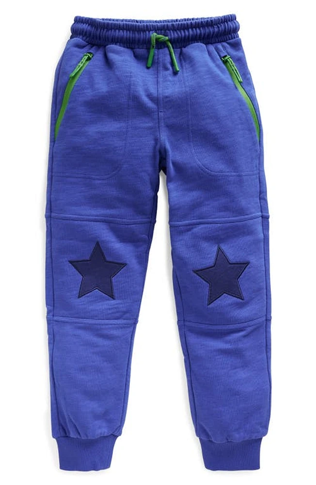 Mini Boden Kids' Reinforced Knee Slub Cotton Joggers in Sapphire Blue Star at Nordstrom, Size 18-24M