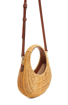 MANGO Rattan Top Handle Bag in Light Beige at Nordstrom