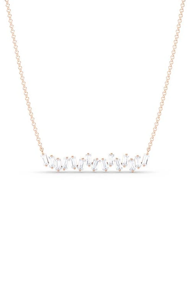 HauteCarat Baguette Lab Created Diamond Pendant Necklace in 18K Rose Gold at Nordstrom