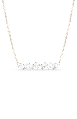 HauteCarat Baguette Lab Created Diamond Pendant Necklace in 18K Rose Gold at Nordstrom