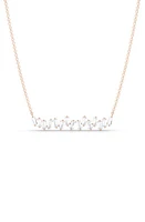 HauteCarat Baguette Lab Created Diamond Pendant Necklace in 18K Rose Gold at Nordstrom