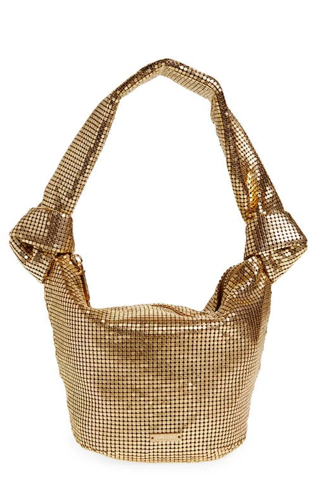 Cult Gaia Gia Metal Mesh Shoulder Bag in Brushed Brass at Nordstrom