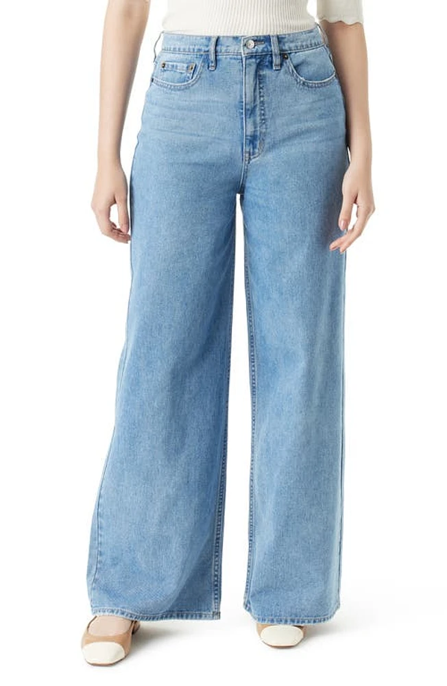 Sam Edelman Bianka High Waist Wide Leg Jeans Coast at Nordstrom,