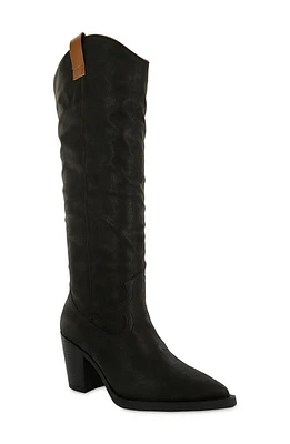 MIA Archer Knee High Western Boot in Black/Cognac at Nordstrom, Size 10