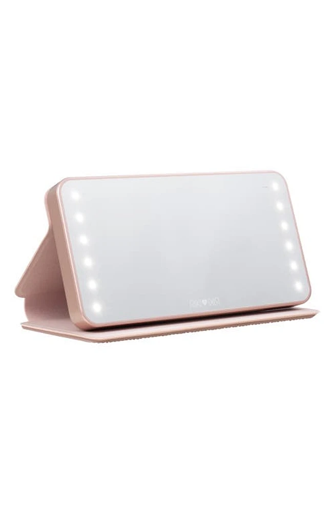 Riki Loves Riki Riki Powerful LED Mirror & Power Bank $185 Value in Sparkle Rose Gold at Nordstrom