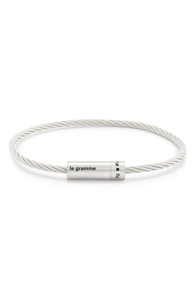 le gramme 9G Brushed Cable Bracelet in Silver at Nordstrom, Size 17