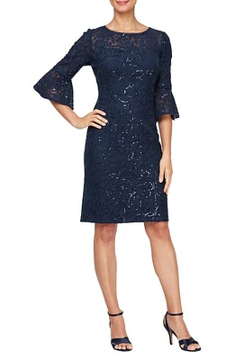 Alex Evenings Sequin Sheath Dress Navy at Nordstrom,