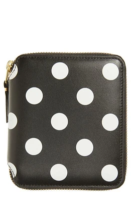 Comme des Garçons Wallets Dot Print Leather Wallet in Black at Nordstrom