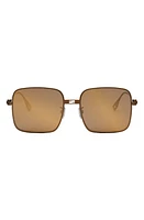 'Fendi Baguette 55mm Geometric Sunglasses in Shiny Light Brown /Mirror at Nordstrom