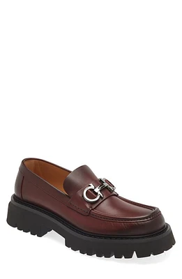 FERRAGAMO Florian Lug Sole Loafer Nebbiolo New Biscotto at Nordstrom,