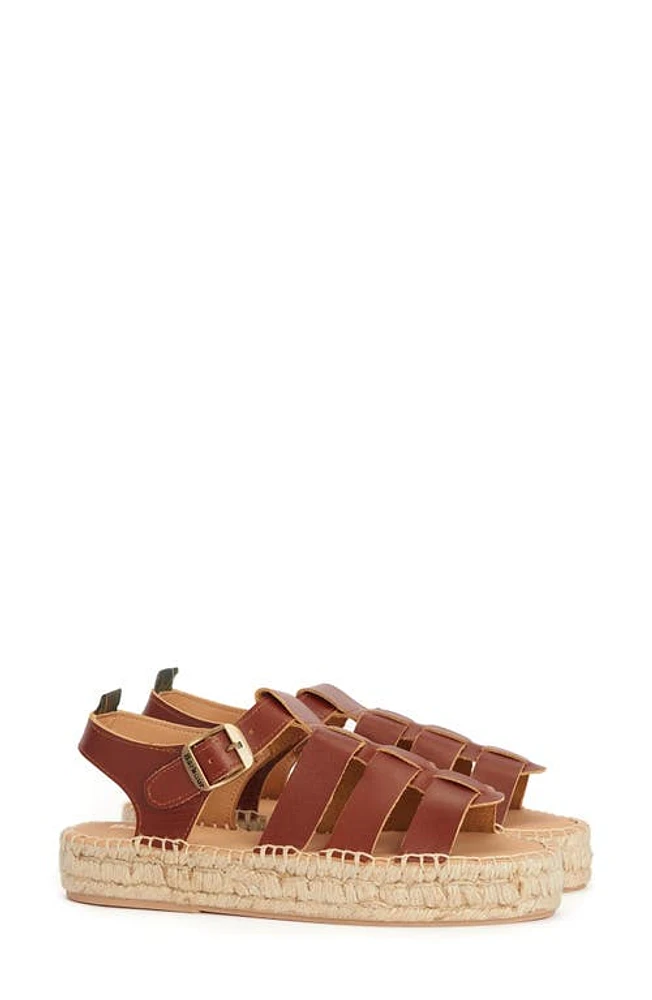 Barbour Paloma Espadrille Platform Fisherman Sandal Tan at Nordstrom,