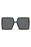 DIOR 30Montaigne SU 58mm Square Sunglasses in Shiny Black /Smoke Polarized at Nordstrom