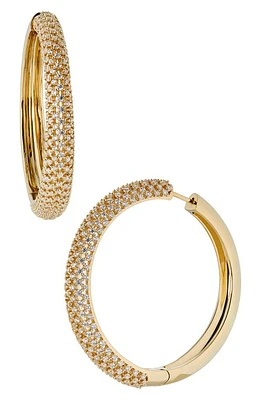 Nadri Large Cleo Pavé Cubic Zirconia Hoop Earrings in Gold at Nordstrom