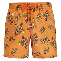 Vilebrequin Men's Rata Turtles Ultra-Light And Packable Swim Trunks in Carotte at Nordstrom