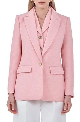 Endless Rose Peaked Lapel Tweed Blazer at Nordstrom,