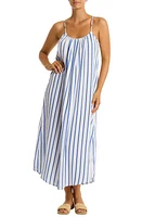 Sea Level Amalfi Day Cotton Gauze Cover-Up Slipdress Blue at Nordstrom,