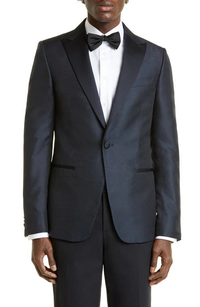 ZEGNA Textured Dinner Jacket Navy at Nordstrom, Us