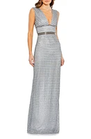 Mac Duggal Beaded Cap Sleeve Column Gown at Nordstrom,