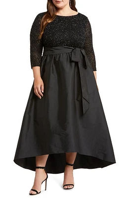 Pisarro Nights Sequin Bodice Taffeta Gown Black at Nordstrom,