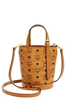 MCM Mini Aren VI Visetos Coated Canvas Bucket Bag in Cognac at Nordstrom