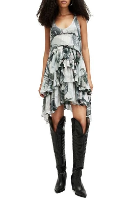 AllSaints Cavarly Valley Floral Tiered Dress Chalk White at Nordstrom, Us