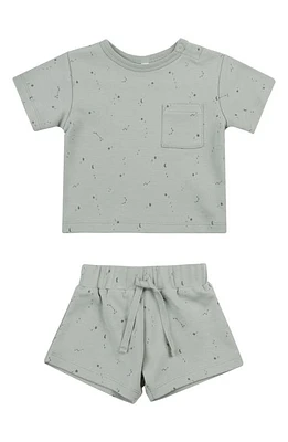 QUINCY MAE Boxy Organic Cotton Pocket T-Shirt & Drawstring Shorts Set Sky Constellations at Nordstrom,