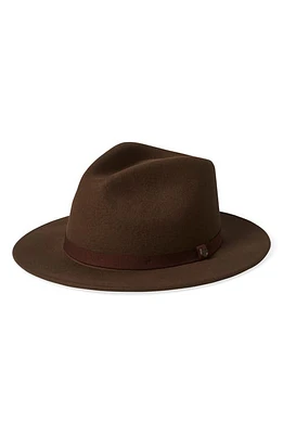 Brixton Messer Packable Wool Fedora Dark Earth at Nordstrom,