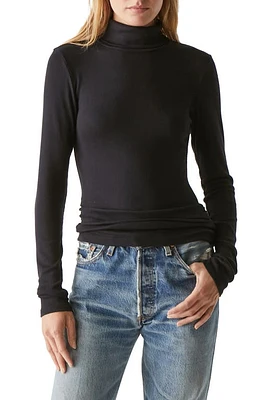 Michael Stars Beck Cotton Blend Turtleneck Top Black at Nordstrom,