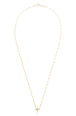 Lana Solo Diamond Mini Cross Pendant Necklace in Yellow Gold at Nordstrom, Size 16