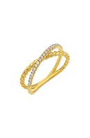 Bony Levy Mykonos Diamond Crossover Ring 18K Yellow Gold at Nordstrom,