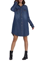 Wash Lab Denim Amanda Long Sleeve Shirtdress Blue at Nordstrom,