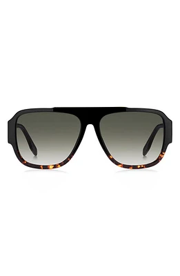 Marc Jacobs 58mm Flat Top Sunglasses in Black Havana/Green Shaded at Nordstrom