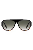 Marc Jacobs 58mm Flat Top Sunglasses in Black Havana/Green Shaded at Nordstrom