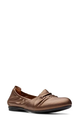 Clarks(r) Rena Way Flat Bronze Leather at Nordstrom,