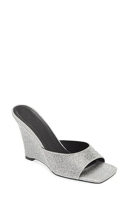 Billini Maria Rhinestone Pavé Wedge Sandal Silver at Nordstrom,