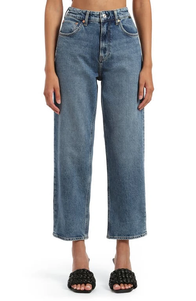 Mavi Jeans Savannah High Waist Crop Relaxed Straight Leg Indigo Blue Recycled at Nordstrom, X 29