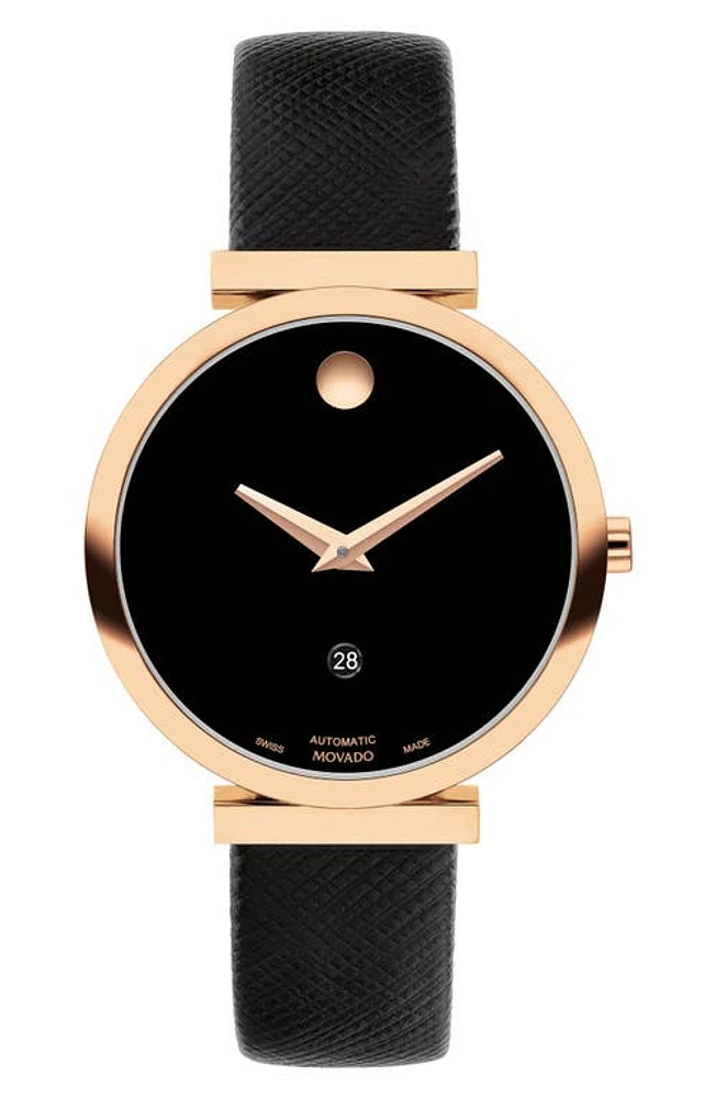 Movado Museum Classic Leather Strap Watch