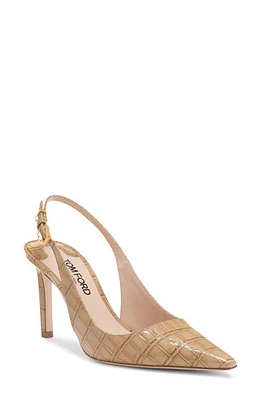 TOM FORD Angelina Pointed Toe Slingback Pump Safari Beige at Nordstrom,