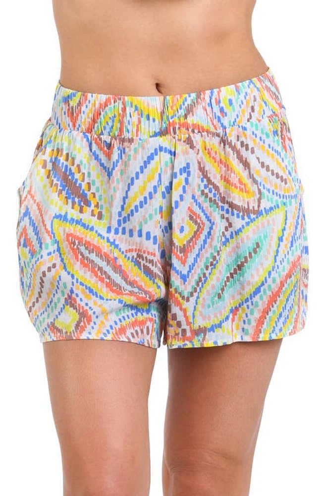 La Blanca Sunbaked Jewels Beach Cover-Up Shorts White at Nordstrom,