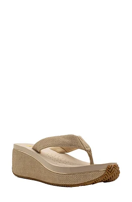 Volatile Lantern Platform Wedge Flip Flop Natural at Nordstrom,