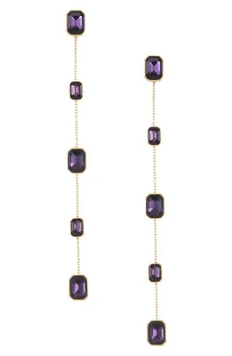 Ettika Baguette Crystal Linear Drop Earrings in Amethyst at Nordstrom