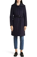 Sam Edelman Wool Blend Rib Collar Coat at Nordstrom,