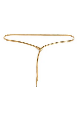 Saint Laurent Serpent Belt in Oro Vintage Free at Nordstrom, Size 80