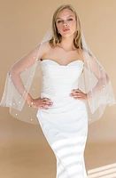 Brides & Hairpins Adalet Crystal Embellished Elbow Veil in Ivory at Nordstrom