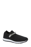 Jimmy Choo Verona Embellished Knit Sneaker Black/Crystal at Nordstrom,