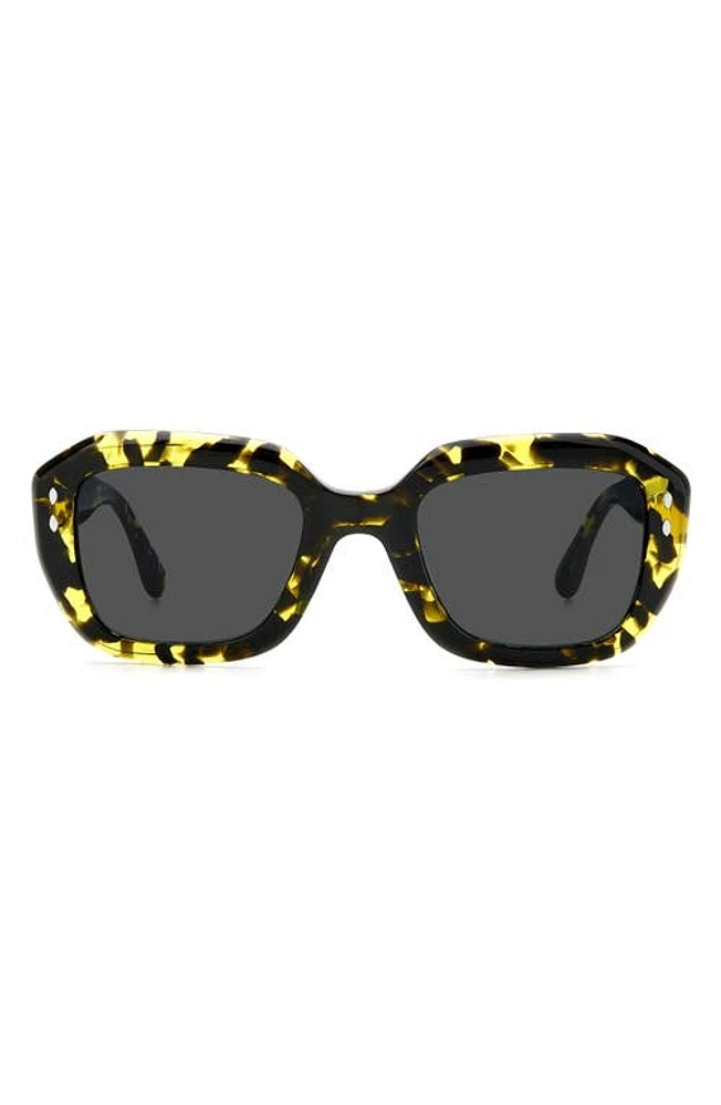 Isabel Marant The New 52mm Rectangular Sunglasses in Yellow Havana/Grey at Nordstrom