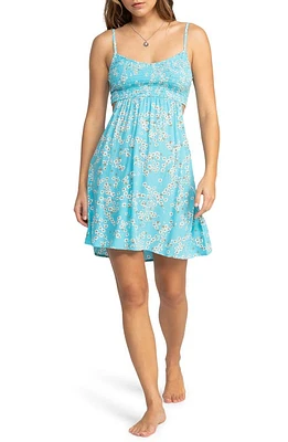 Roxy Hot Tropics Smocked Cutout Dress Maui Blue Margarita at Nordstrom,