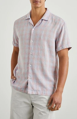 Rails Dresden Regular Fit Gingham Short Sleeve Cotton Camp Shirt Homespun Rouge at Nordstrom,