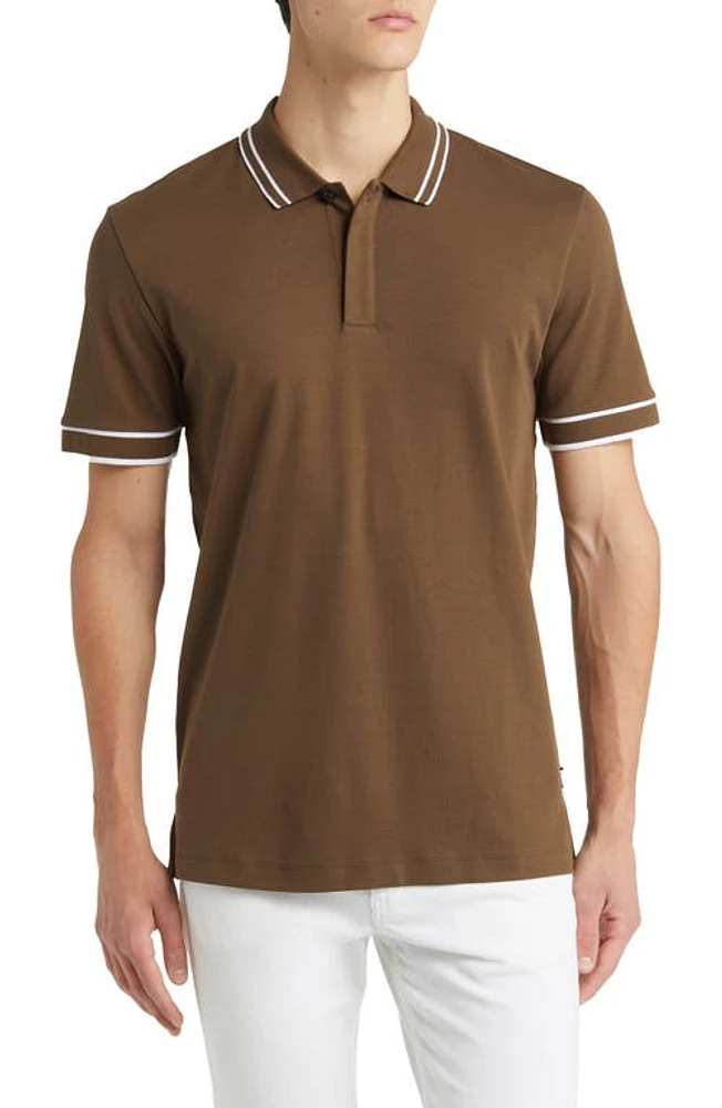 BOSS Parlay Tipped Cotton Polo in Open Green at Nordstrom, Size Large